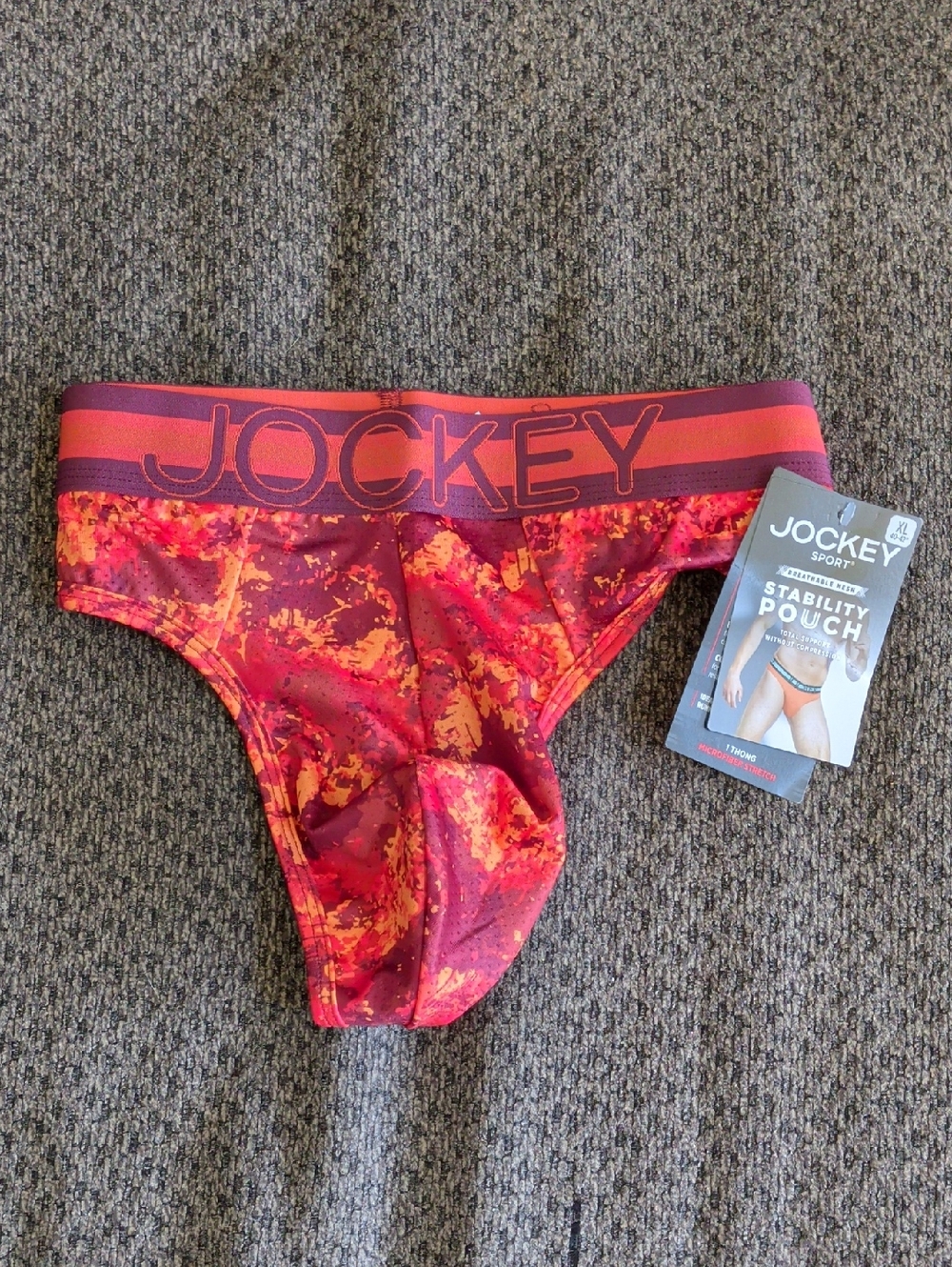 Jockey Sport® Stability Pouch Microfiber Thong - Size XL (40"-42")
